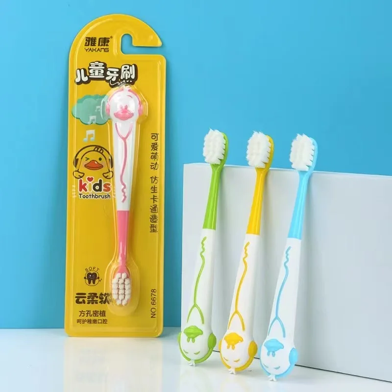 Ultra-fine Soft Children's Toothbrush Cute Duck Brush Handle Kids Oral Health Teeth Cleaning Tools Suitability 3-12 Years Old