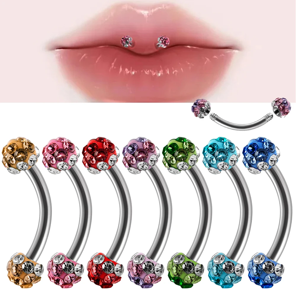 Eyebrow Curved Barbell - 1/5/7 szt. Kolczyk do brwi ze
