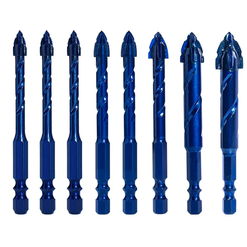 ABBP-8Pcs serrilhado alvenaria broca de concreto brocas para telha vidro metal tijolo madeira brocas para telhas e tijolos