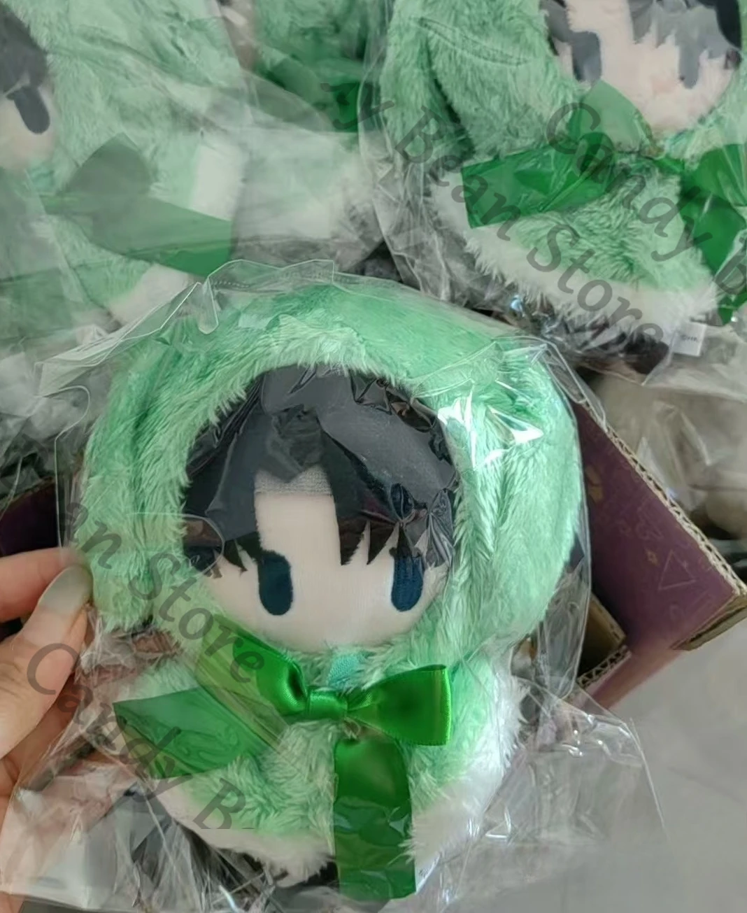 

Genuine Anime Attack on Titan Eren Jaeger Levi Ackerman Cosplay Fluffy Cloak Maumet Cartoon Puppet Pendant Keychain Gift