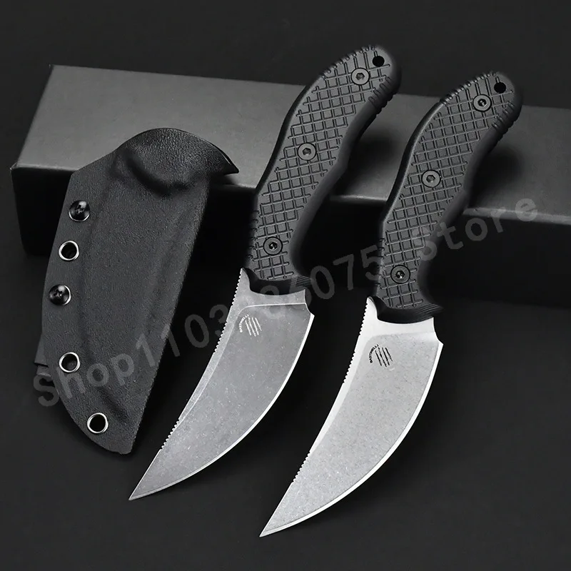 BAS233 Sharp Straight Knife 5Cr13MoV Blade Black G10 Handle Daily Portable Self-defense Utility Cutting Knife Men's Gifts