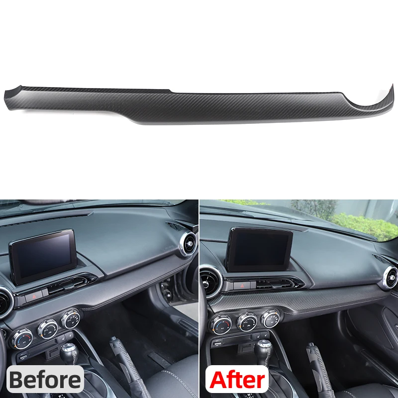 

1piece set Real carbon fiber For Mazda MX-5 Fiat 124 Abarth 124 2016+ car dashboard center control panel decorative accessories