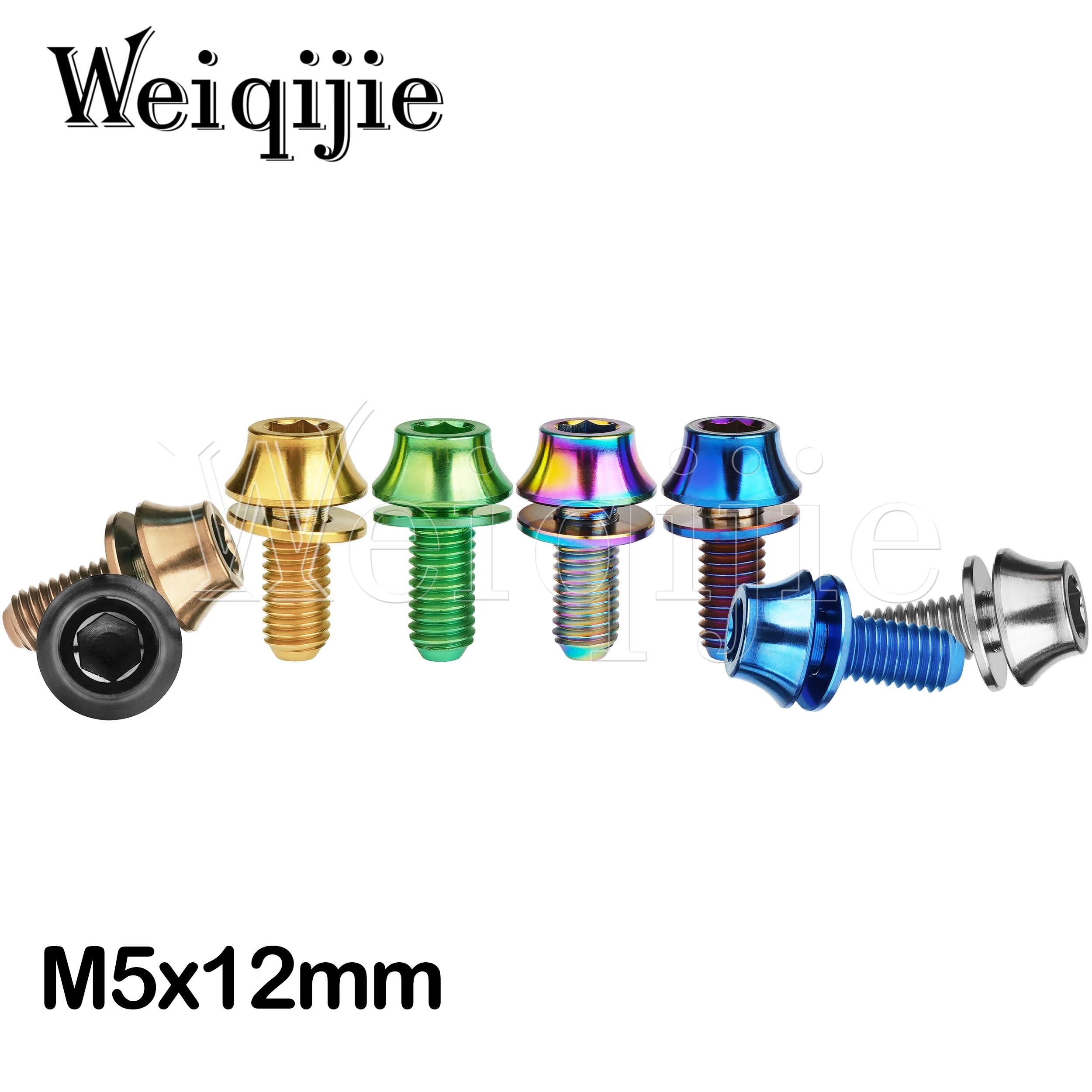 

Титановый болт Weiqijie M5x12 мм с шайбой, винт для клетки для велосипедной бутылки для крепления клетки для велосипедной бутылки