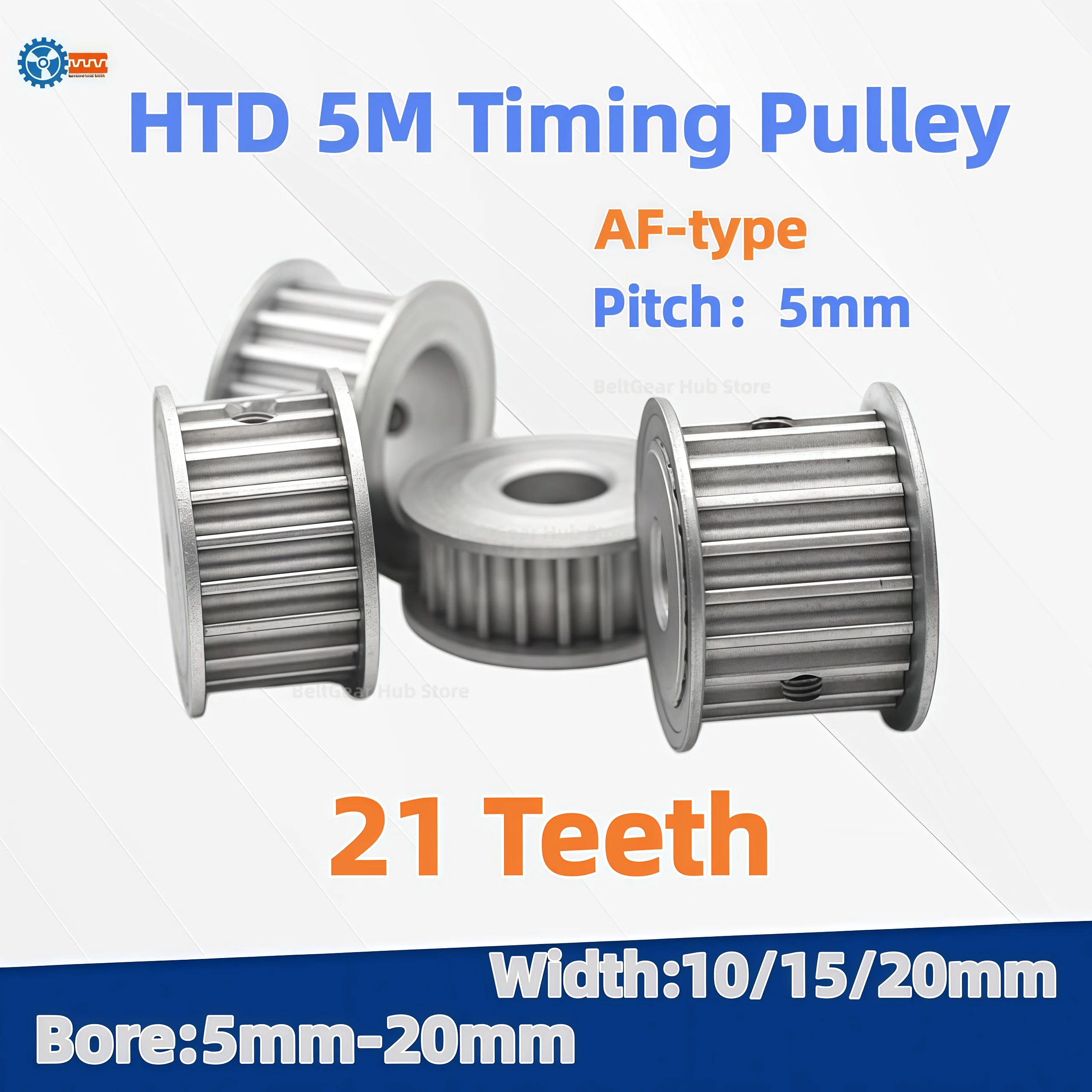 

HTD 5M 21T Timing Pulley 21Teeth 5M-21T 10/15/20mm Width Toothed Belt Pulley 5mm-20mm Bore Gear Pulley for CNC Machine