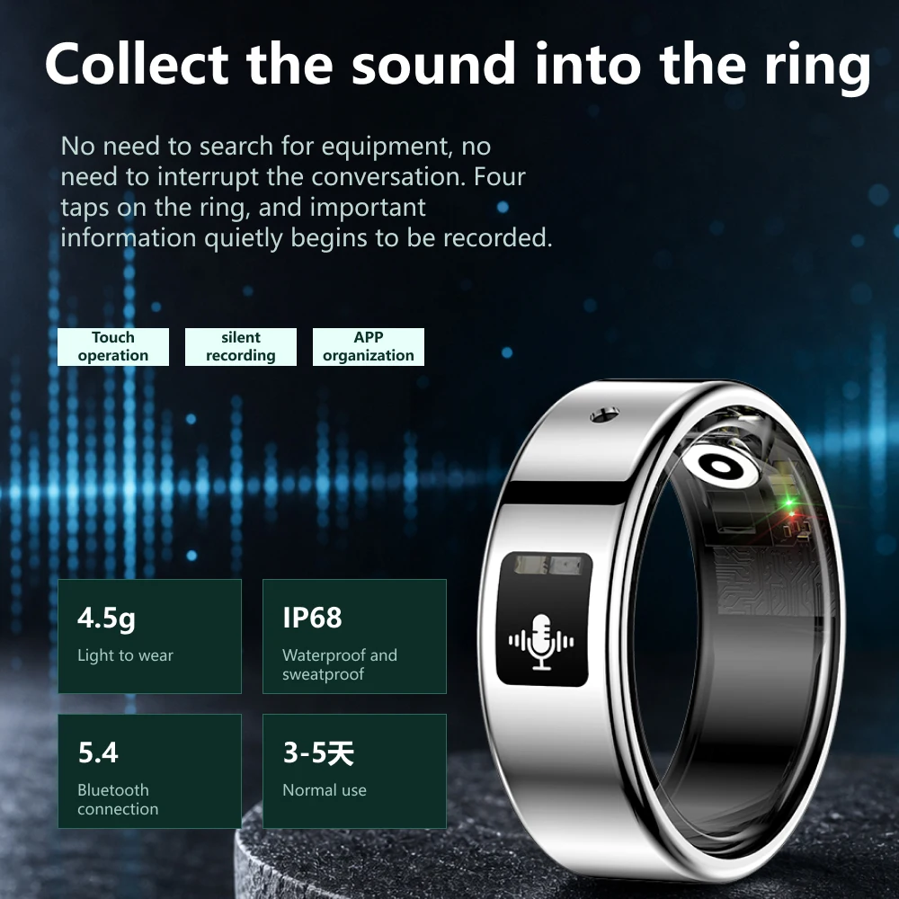 bague-connectee-intelligente-avec-fonction-de-traduction-detection-du-rythme-cardiaque-et-de-l'oxygene-sanguin-suivi-du-sommeil-bague-ia