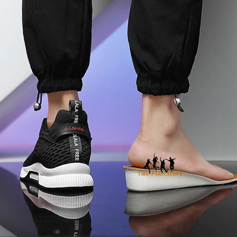 2024 Plus Size 37-46 Sneakers Men Height Increase Insoles 6cm Elevator Shoes Taller Heel Lift Zapatillas Men's Casual Shoes image 3