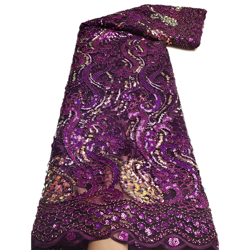 

Nigerian Rope Lace Fabric 2025 High Quality African Guipure Cord Luxury Sequins Lace Fabric For Women Party Dresses Sew
