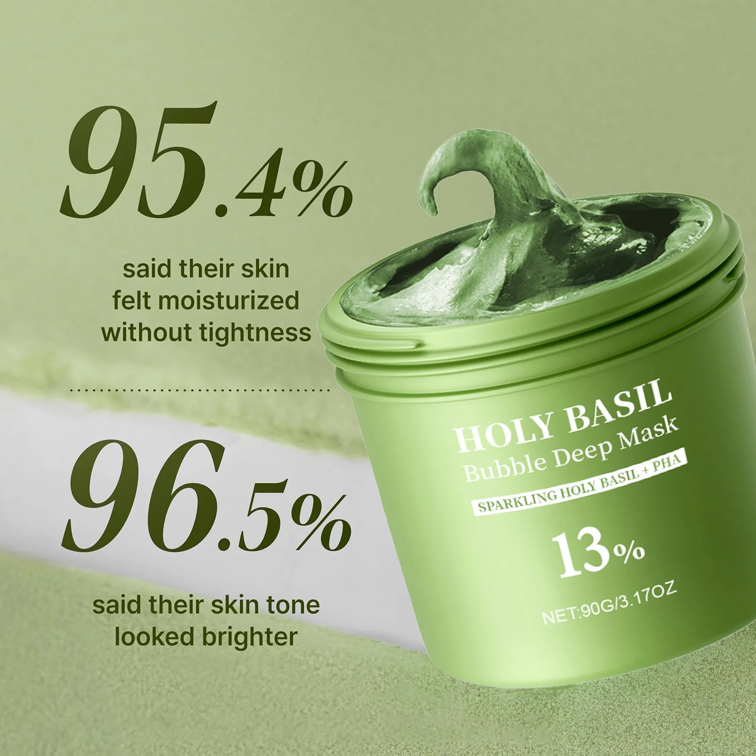 Zdjęcie 3: Maska do twarzy Holy Basil Bubble Deep Mask Clay-to-Foam z PHA i ekstraktem z Holy Basil, delikatna maska oczyszczająca i nawilżająca 90g