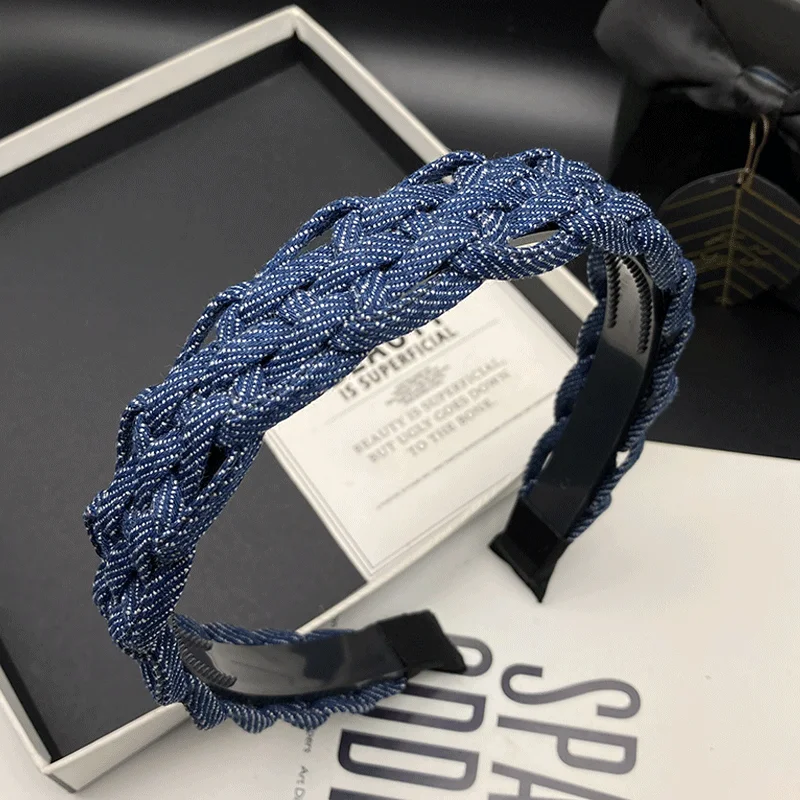 

Cowboy hand woven hair clip with Hong Kong style temperament for women, new hair tie headpiece with pressure headband