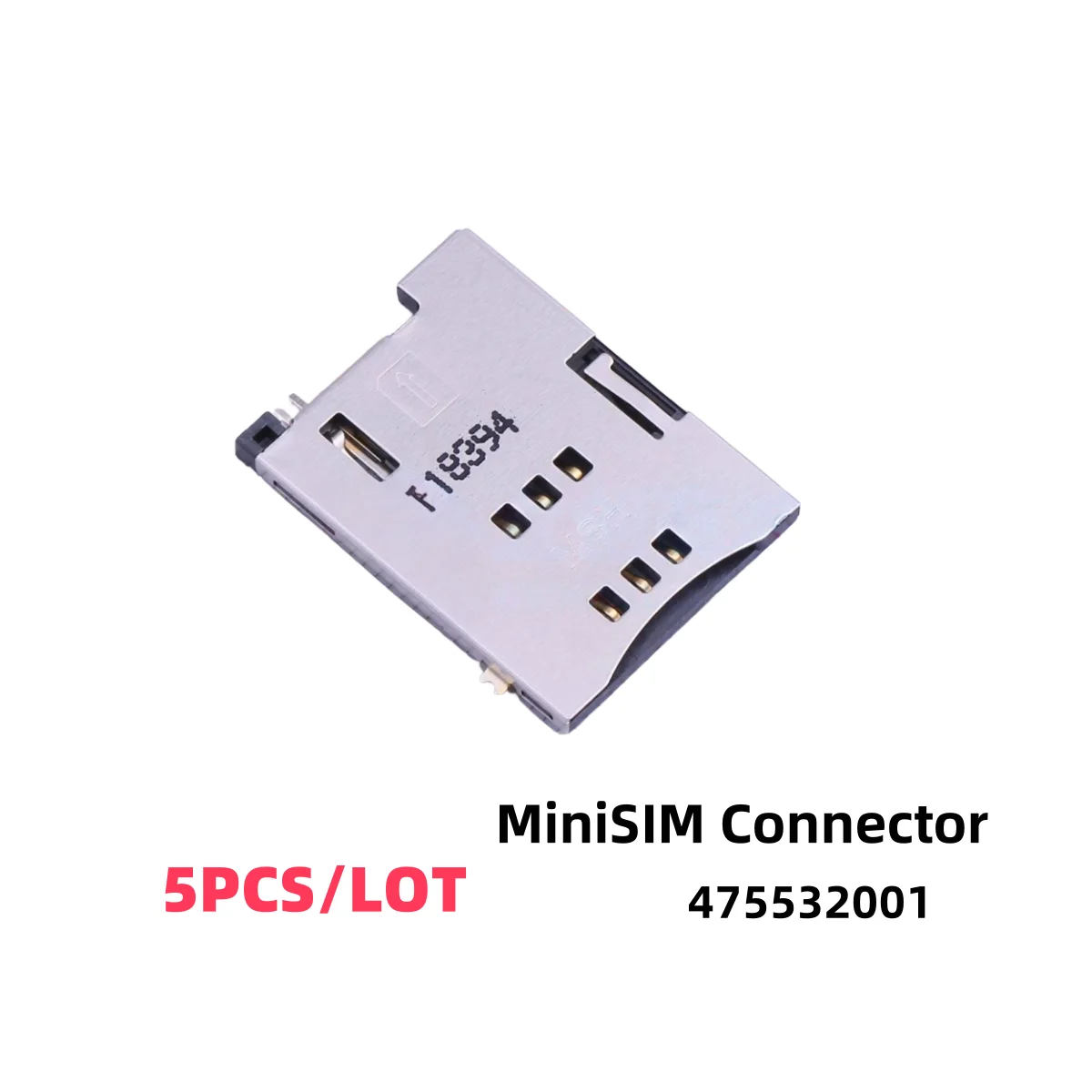 

5 шт./лот 475532001 47553-2001 мини-SIM-карта для поверхностного монтажа, прямоугольный золотой двухтактный разъем памяти, новый и оригинальный