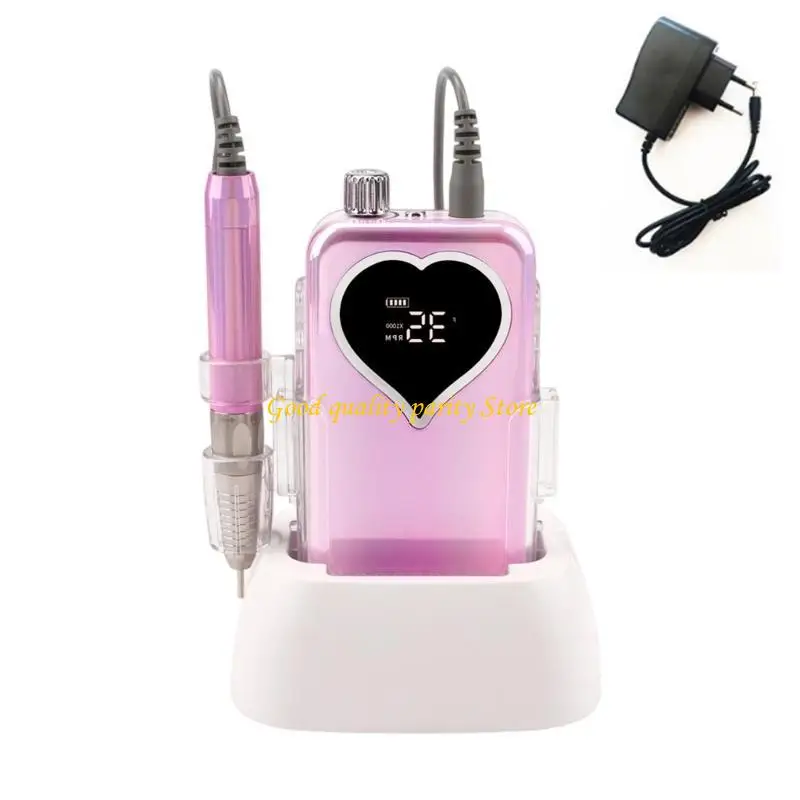 M4YA 電動ネイルグラインダー逆回転充電式コードレス爪やすり 35000 RPM ブラシレスモーター 6 サンディングバンド