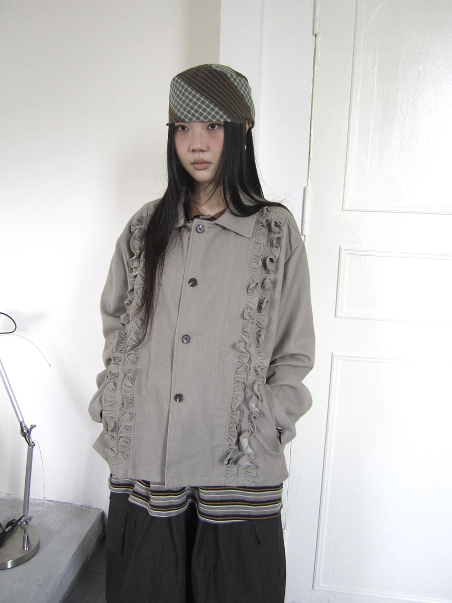 

Angproject922 Винтажное шерстяное пальто на одной пуговице с деревянными пуговицами, новая осенняя женская верхняя одежда