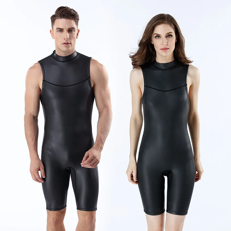 2MMCRLight Leather Diving Suit One-Piece Shorts Vest Diving