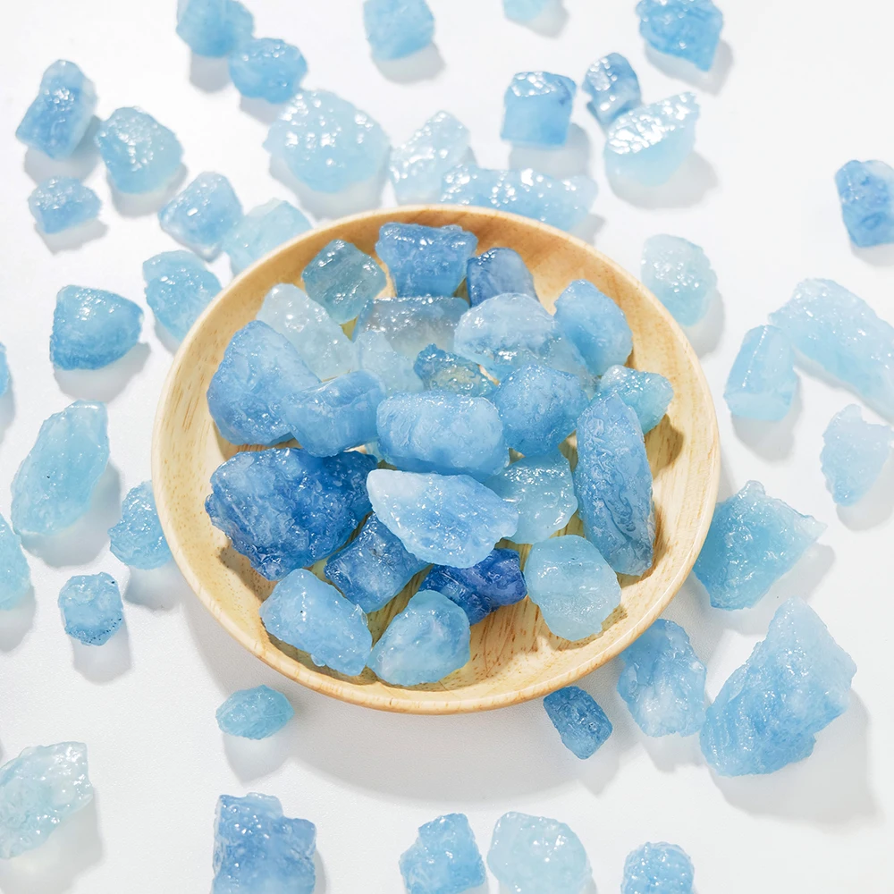 1pc Natural Crystals Aquamarine Raw Rough Stone Healing Blue Gem Reiki Mineral Aquarium Home Decoration