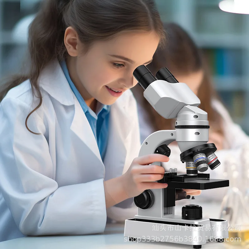 HD High Power Microscope Student Biology Experiment Equipment Kids Educational Science Learning Toy
