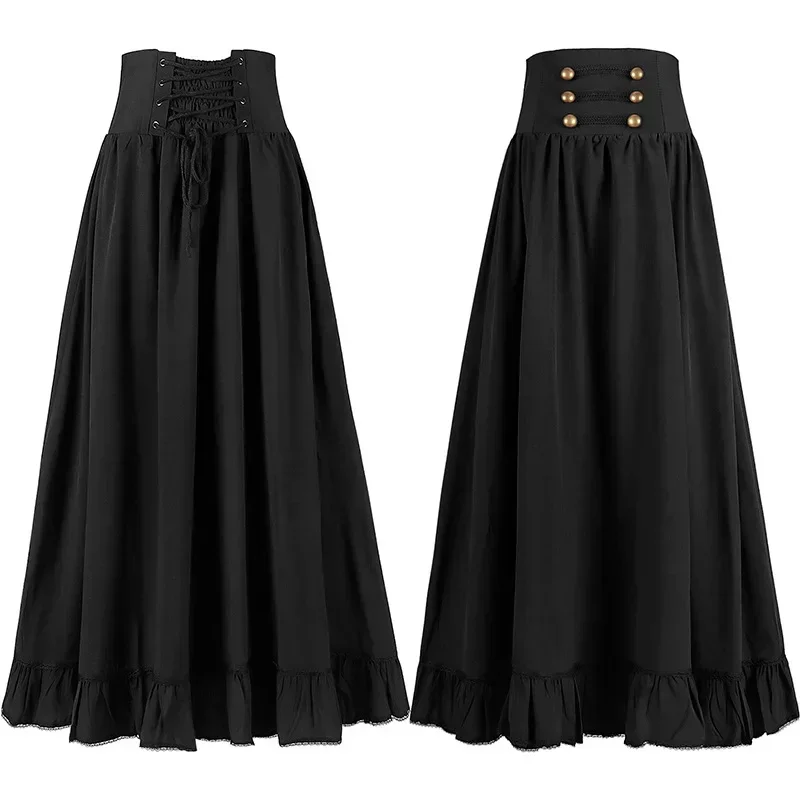 

European And American Women Medieval Retro Gothic Lace Up Skirt