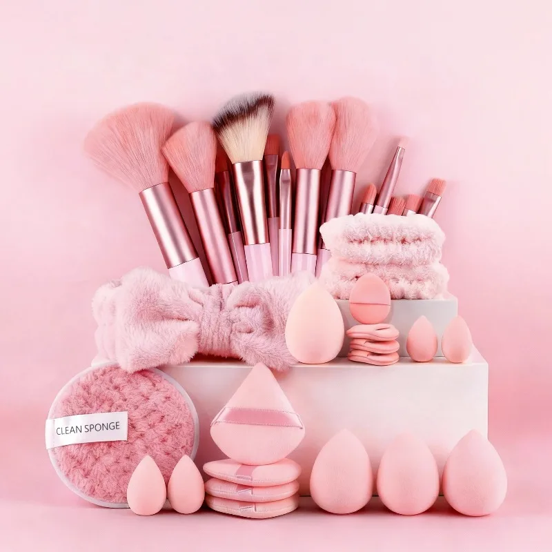 20/40 Pink Makeup kit Complete Makeup Brush Set, Big set includes Soft Brushes, Beauty Blender, Birthday Christmas New Year gift