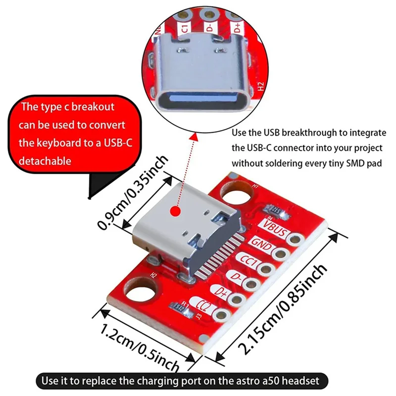 Superior-10 шт./лот USB Type-C коммутационная плата последовательного базового разъема типа PCB конвертерная плата