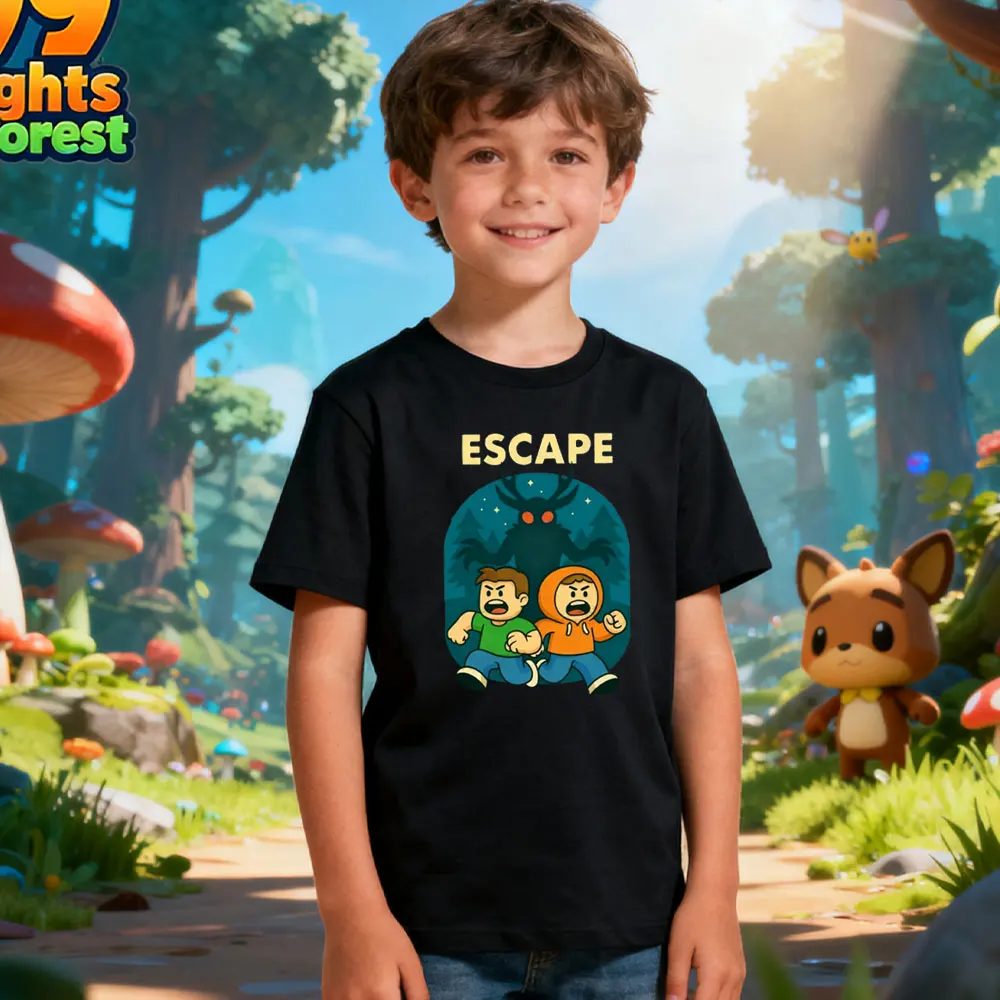 99 Nights in The Forest Tee Run 99 Nights Christmas Gamer Deer in The Forest Kids Meme Spooky Boy Cotton Tshirt Kids Clothes