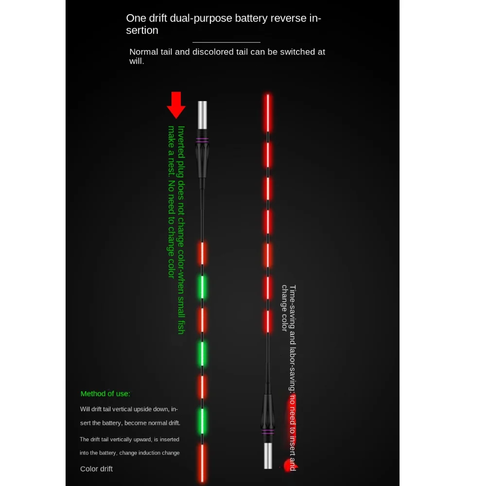 1pc Super Bright LED Fishing Smart Float Top Ultra Sensitive Luminous Electronic Floats Buoy Bite Hook Color Change