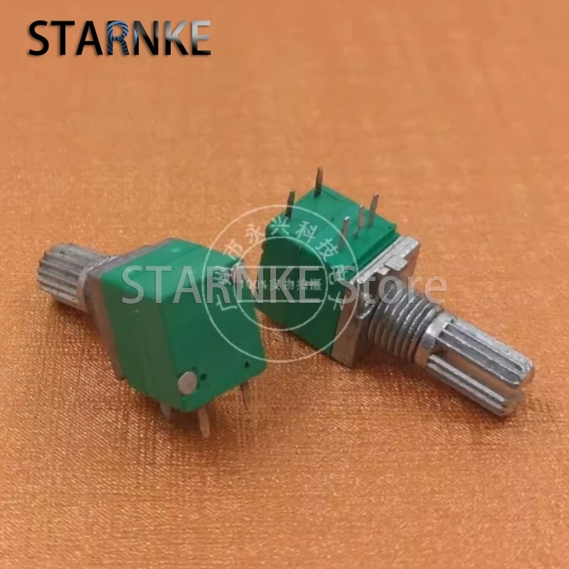 10PCS 097 Type RK097NS Audio Volume Sealed Potentiometer B20K B203 Single With Switch Horizontal 5 Pin Flower Shaft Length 15MM