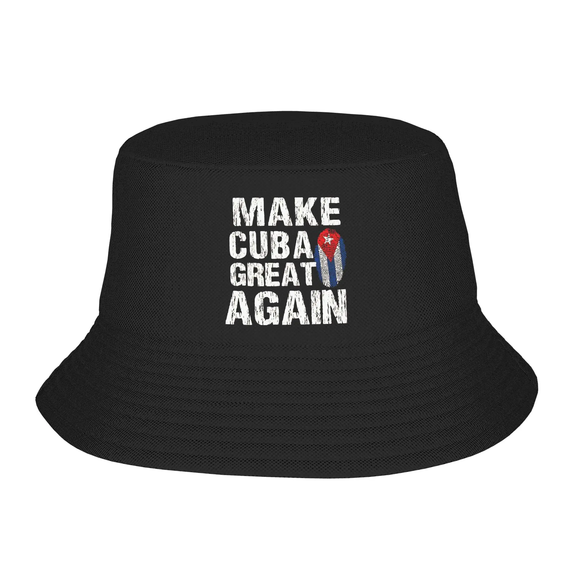 Sombreros tipo pescador unisex Kawaii, accesorios para sombreros tipo pescador, sombreros para escapadas de vacaciones, con la frase 'Cuba es grande, patria y vida viva, Cuba libre'