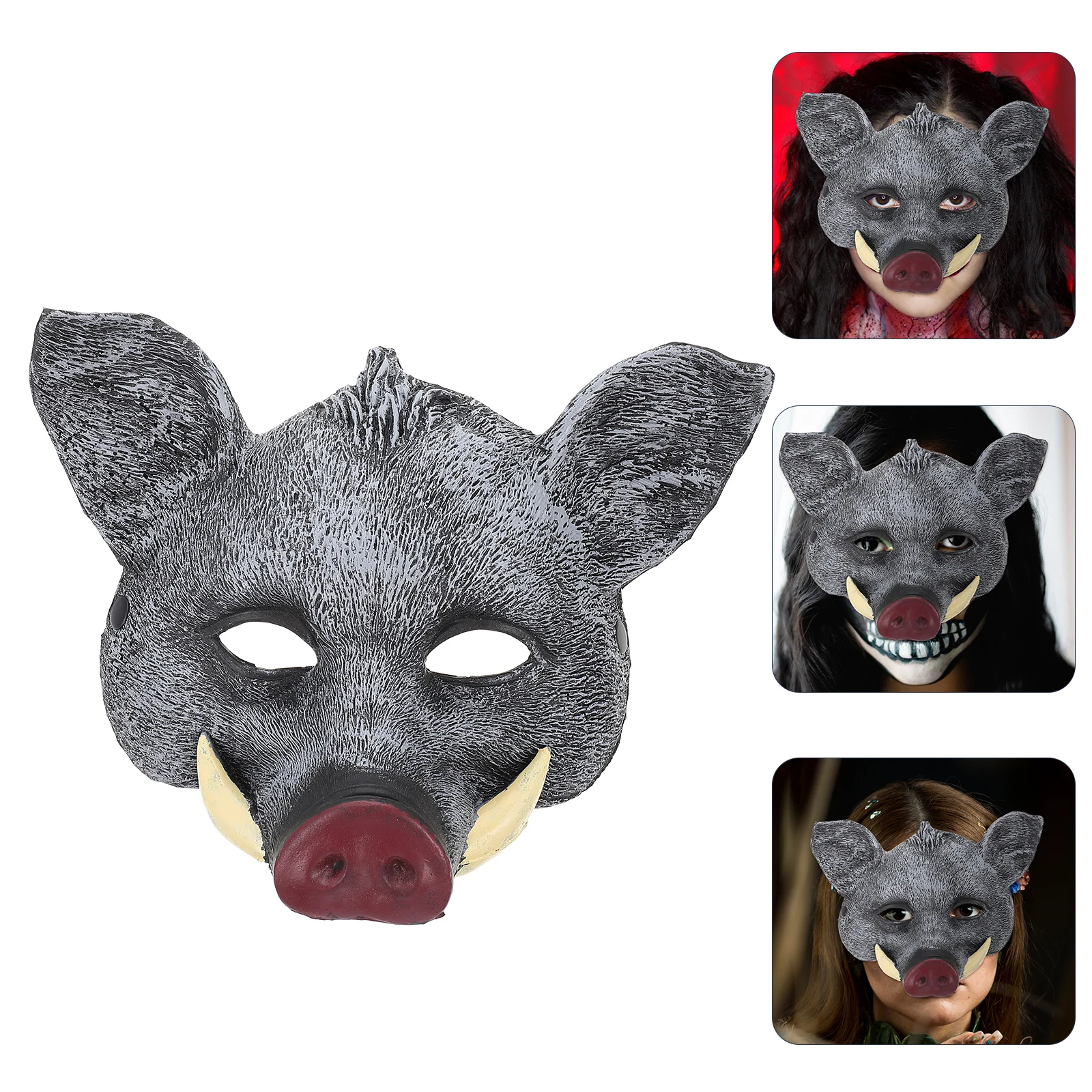

Mask Boar Halloween Party Masquerade Masks Grey Adult Wild Animal Child