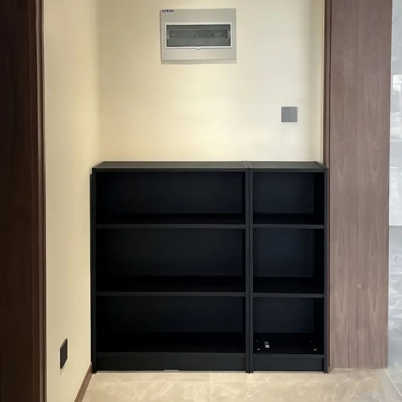 Solid Wood Bookcase Shelf Floor Standing Large Capacity Storage Cabinet Living Room Display Unit Porch Locker Free