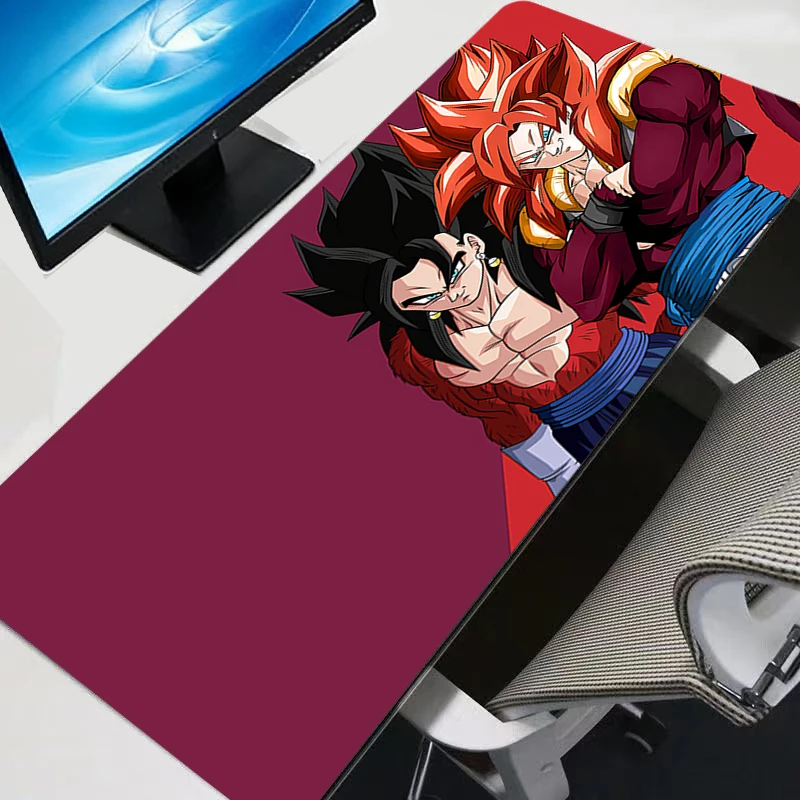 Mauspad für Gamer, erweitertes Gaming-Mauspad, Schreibtischunterlage, Teppich, Tastaturunterlage, strapazierfähiger Gummi, Dragon Balls Vegeta und Goku Anime-Teppich