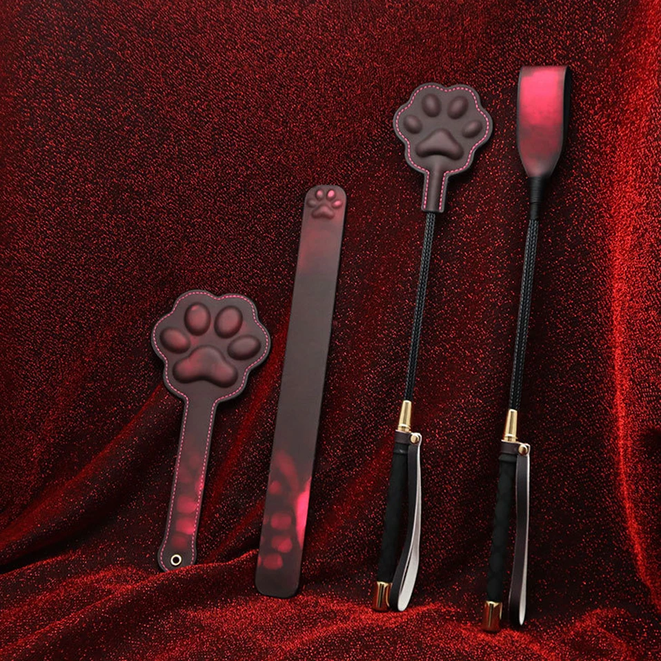 Body Heat Sensitive Color-Changing Leather Spanking Paddle – 3D Cat Paw BDSM Toy for Adults, Impact Play Fun Gift Set Role Play view 2
