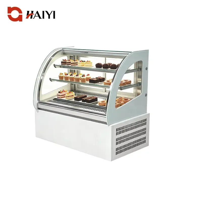 Glass Door Bakery Display Cabinet Tabletop Refrigerated Case for Cake Dessert Cooling Commercial Countertop Showcase Unit