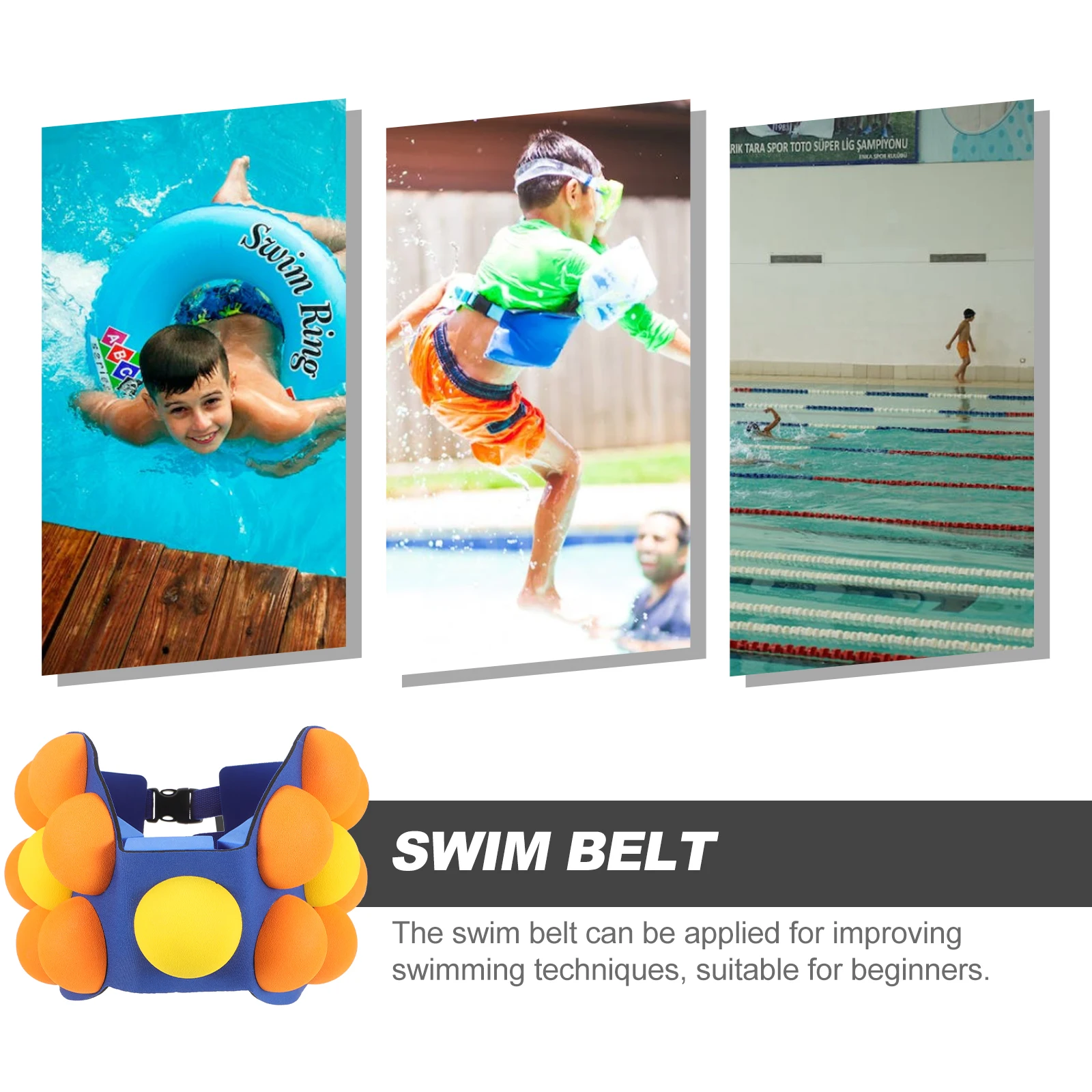 

Buoyant Life-saving Waist Adjustable Swimming Training Flotation Adults Teens EVA Material Durable Swim Belt for