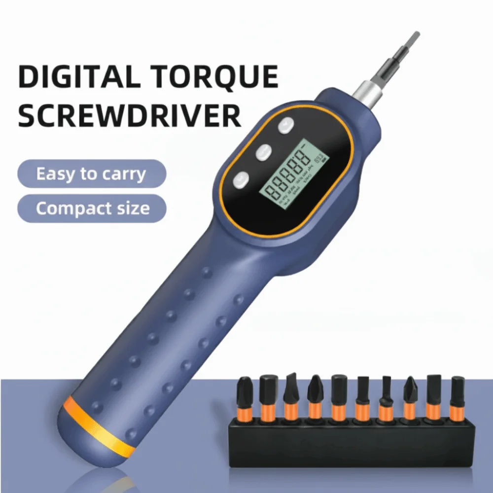 Electric Torque Torque Screwdriver 10pcs Magnetic Bits Portable Hand Tool Digital Torque Screwdriver