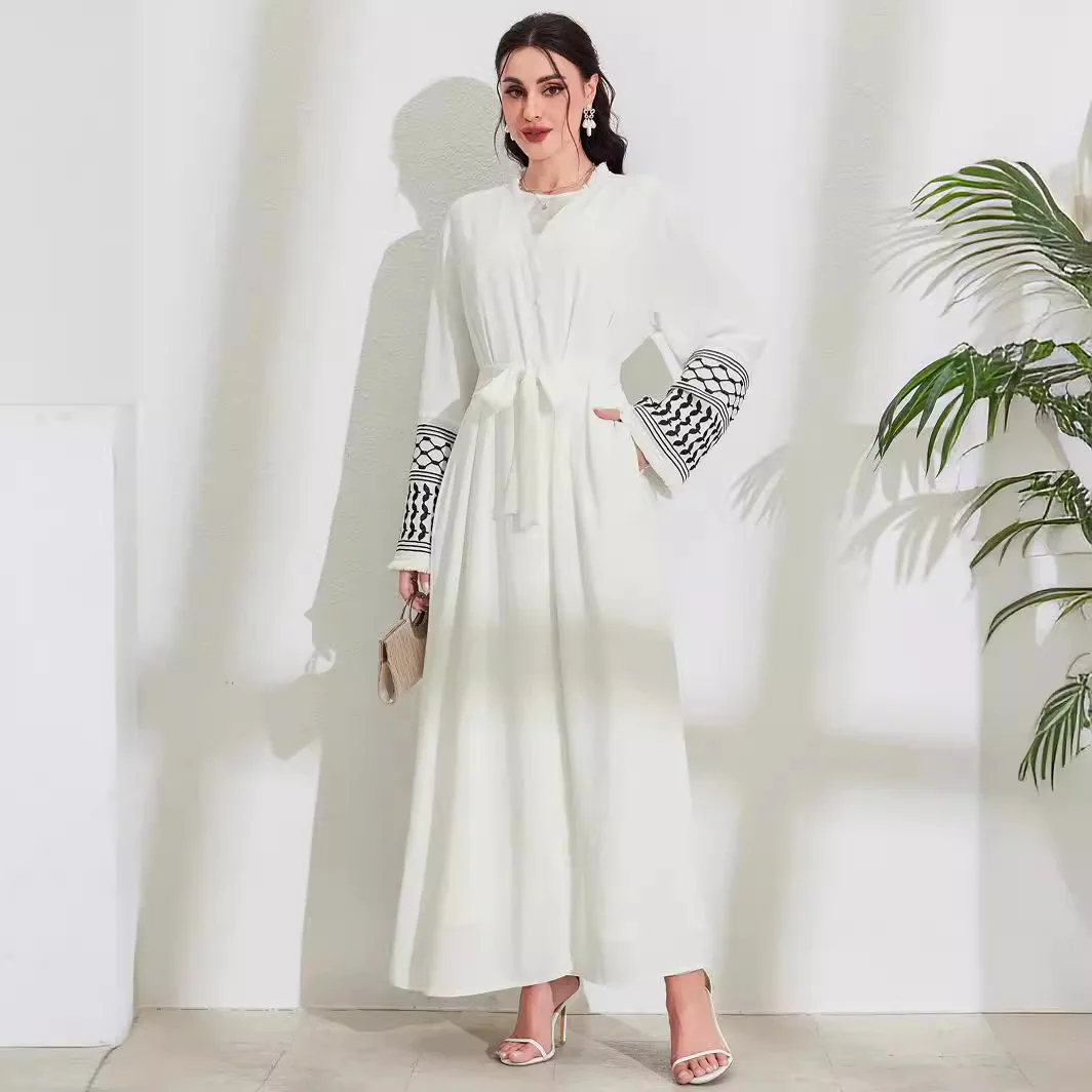 

Open Abaya Women Eid Muslim Dress Kimono Khimar Hijab Dresses Kaftan Kebaya Ramadan Abaya Jilbab Embroidery Robe Islam Clothing