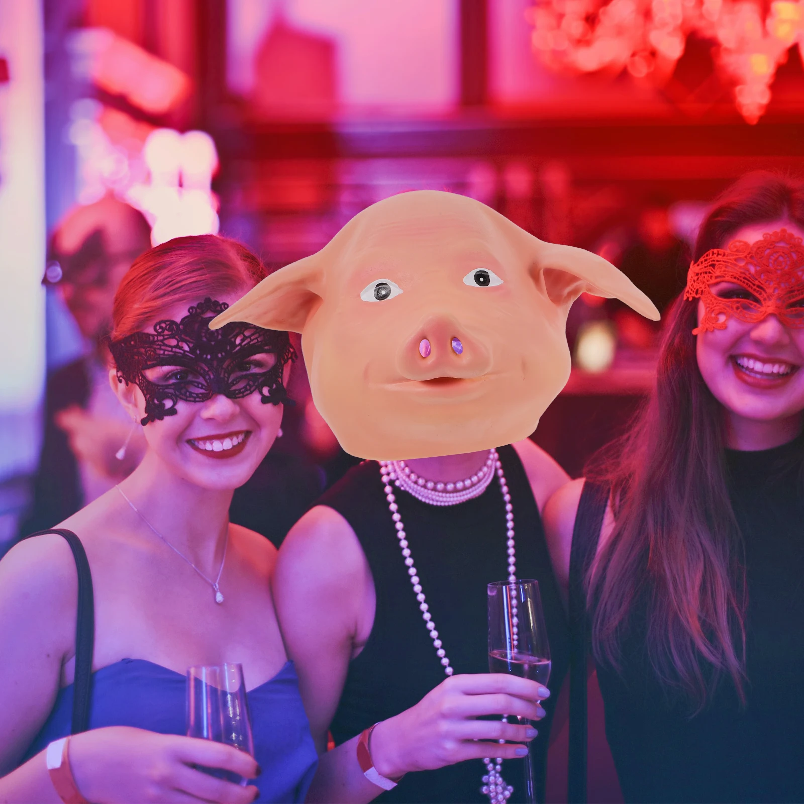 Couvre-chef de cochon d'halloween pour bébé, Costume d'émulsion fantaisie, accessoires de Cosplay pour enfants, fourniture réaliste, Costumes d'animaux d'horreur