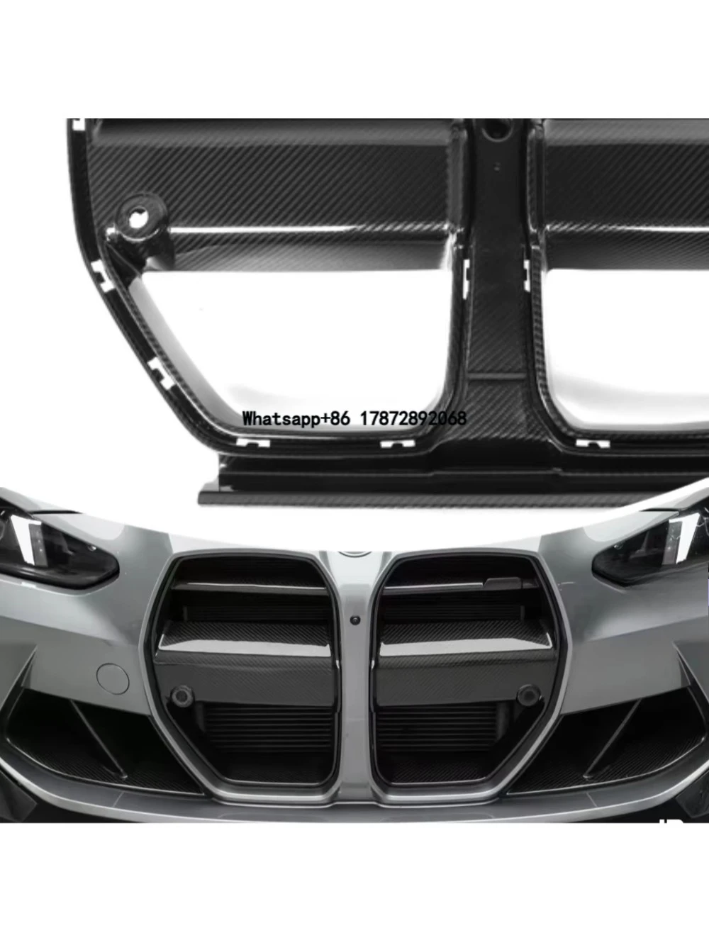 

Dry Carbon Fiber V2 Style Bright Black Front Grille for M3 G80 Four-door /M4 G82 G83 Two-door /G81 2021+