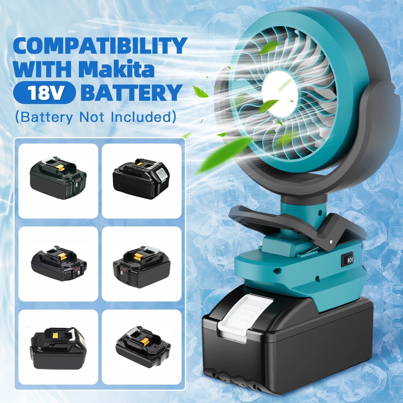 Nananuu Cordless Fan&Camping Light For Makita BL1830 Battery Camping Workshop Strong Wind Suitable Various Scenarios