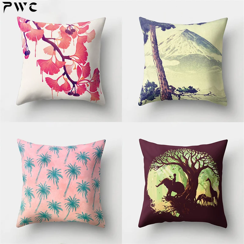 

Four Seasons natural landscape Printed Pillow Case Home Living Room Bedroom Sofa Decoration Polyester Cushion pillowcase