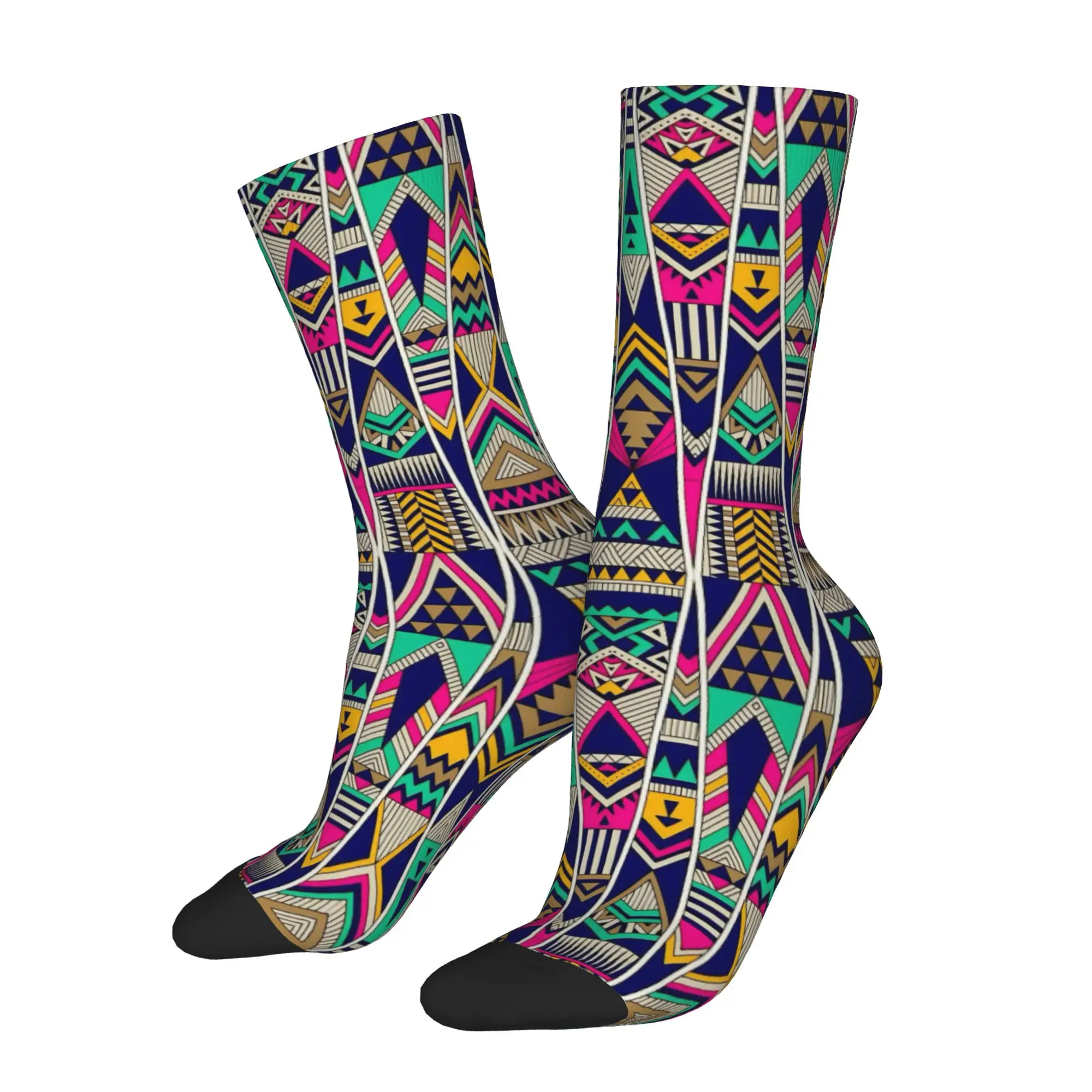 Casual  Men Women Socks colorful Geometric Print  Merchandise Super Soft  Skateboard Stockings All Seasons