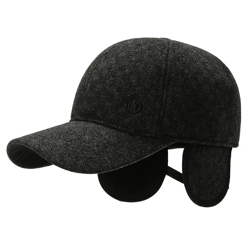 Thicken Warm Winter Baseball Cap Male Earflaps Outdoor Trucker Bone Snapback Hat for Men Velvet Gorras Hombre