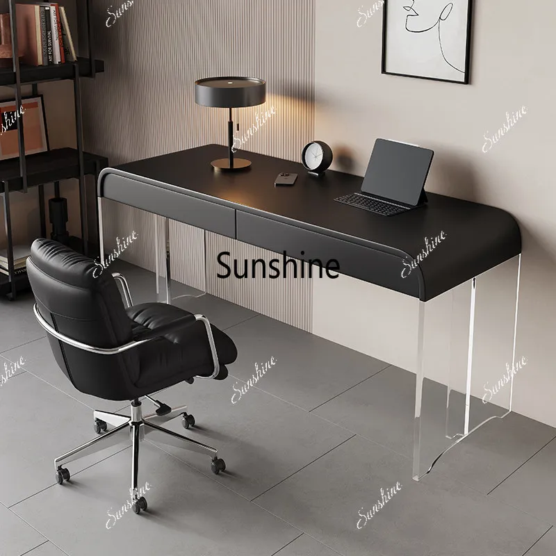 Bedroom study writing desk dresser integrated Italian light luxury minimalist desk