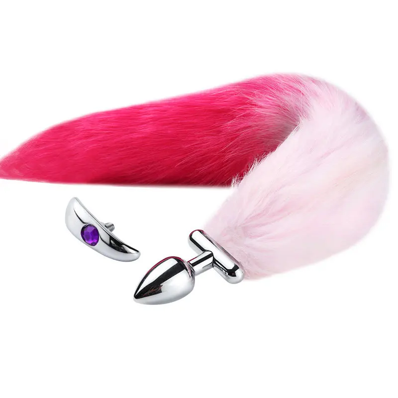 Metal Anchor Base Women's Anal Plug Fox Tail Couple Adule Toy Stainless Steels Man Butt Plug Trainer Adult Sex Anal Masturbator