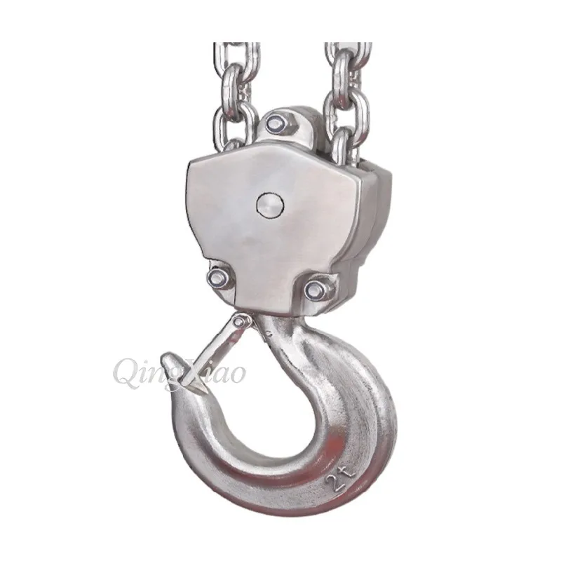 304 Stainless Steel Manual Chain Hoist Corrosion Resistant Hand Lifting Tackle For Marine Offshore Environment Light Cargo