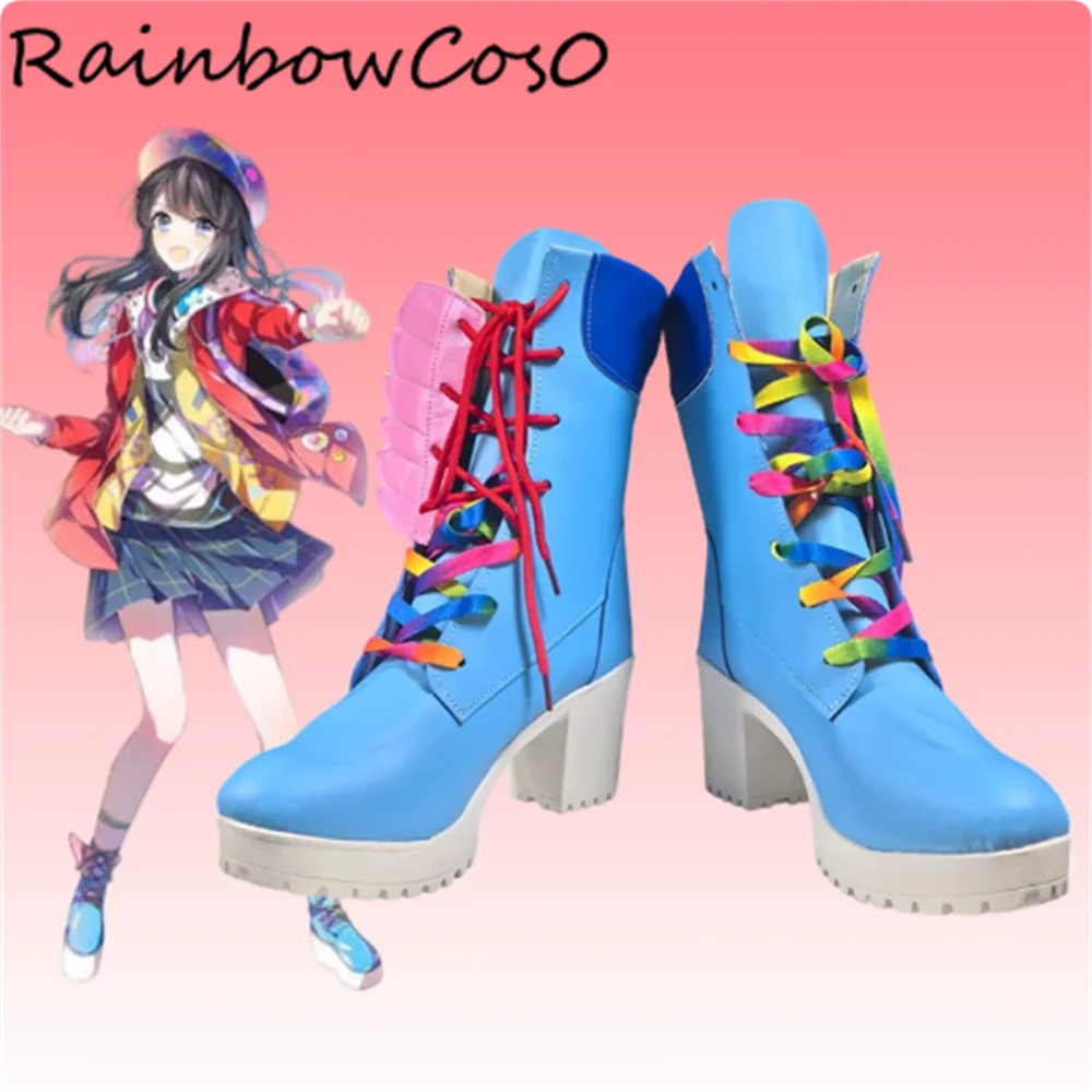 Nico Saiba Kamen Rider Ex Aid Scarpe Cosplay Stivali Gioco Anime Halloween Natale RainbowCos0 W5831