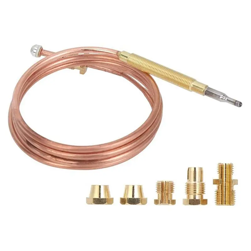 DT19-10X Universal Gas Stove Thermocouple With 50Pcs Nuts Heating Gas Burner Replacement Thermocouple Adaptor