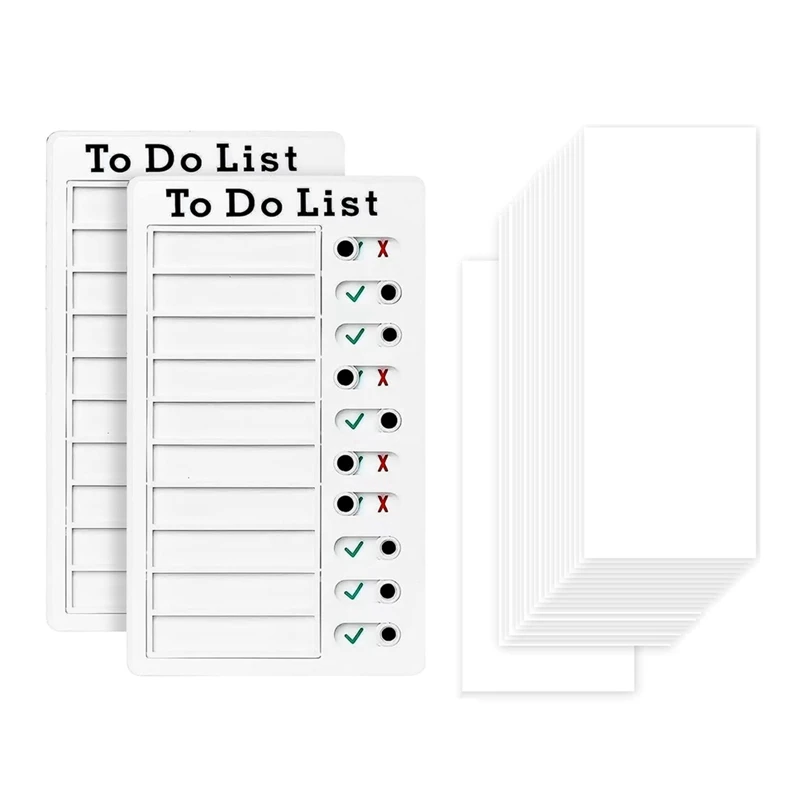 AUAU-Chore Chart Check List Task Board With Slider Daily To Do List Board Reminder Board Detachable Reusable Chores Chart