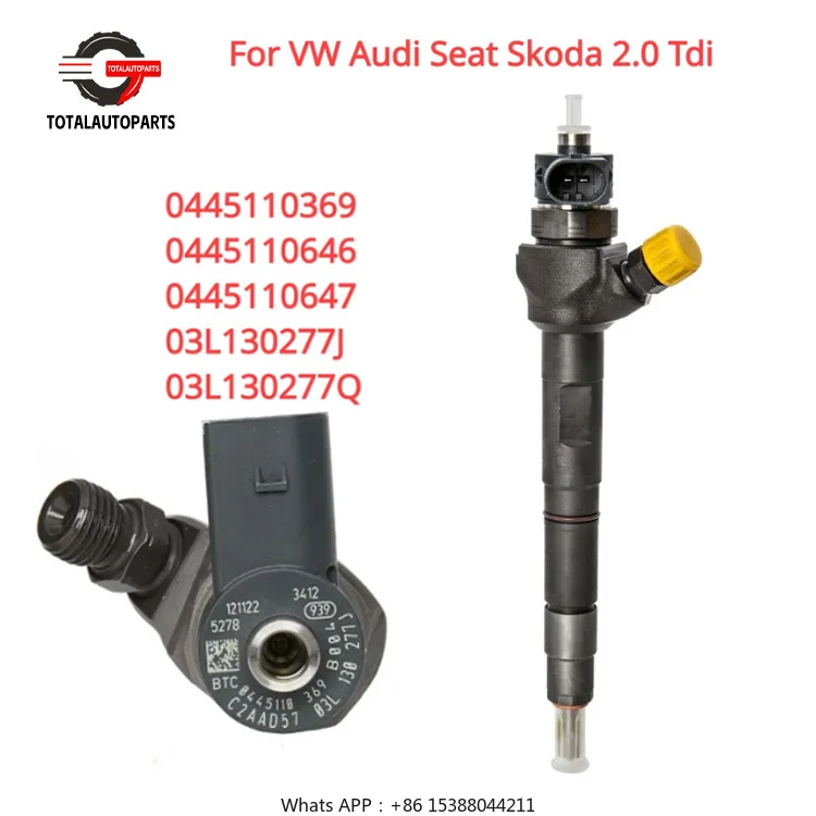 New Di esel Fuel Injector Nozzle OEM 0445110369 03L130277J 03L130277Q Fit For V-W Am-arok Au-di Se-at Sk-oda 2.0 Tdi