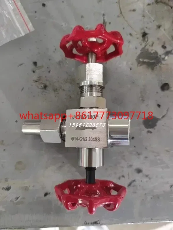 J19W-100P stainless steel pressure gauge three-way needle valve globe valve M20 * 1.5 DN15 304SS