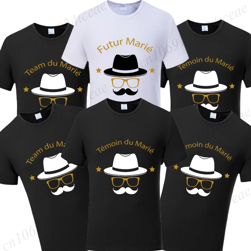 Evg Future Groom Man T-shirt Fashion Graphic Wedding Party Tees French Groom's Team Single Farewell Bachelor Party Squad Tops