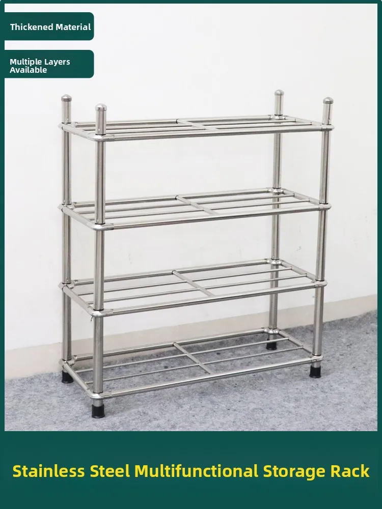 Stainless Steel Shoe Rack Multi-Layer Thickened Economic Simple Home Dormitory Storage Iron Art Metal Living Room Organizer